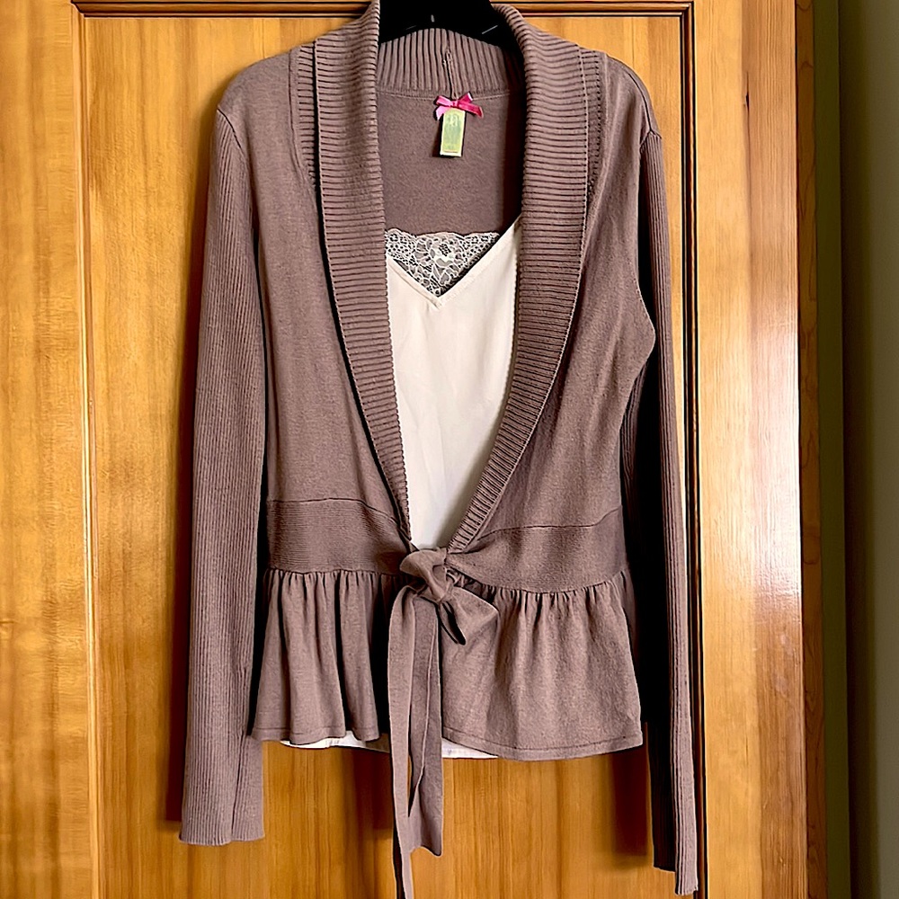 Soft mauve tone sweater. Goes great with a silky cami!